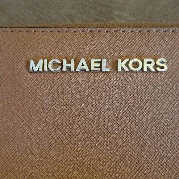 MICHAEL KORS 1990s Camel Brown Large Jet Set Travel Leather Wallet E-1303 - Picture 4 of 9
